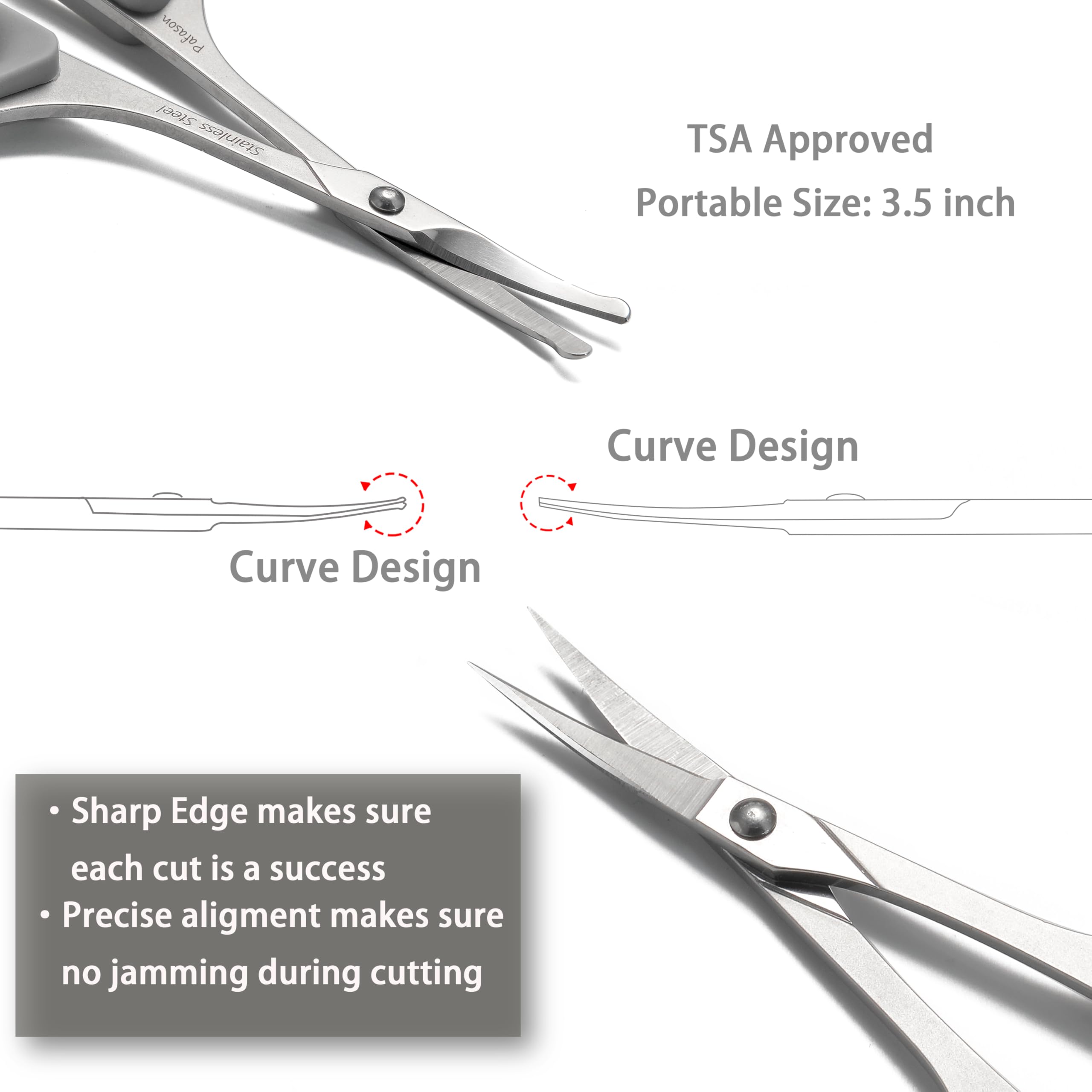 Pafason round-tip nose scissor safe for nose hair trimming