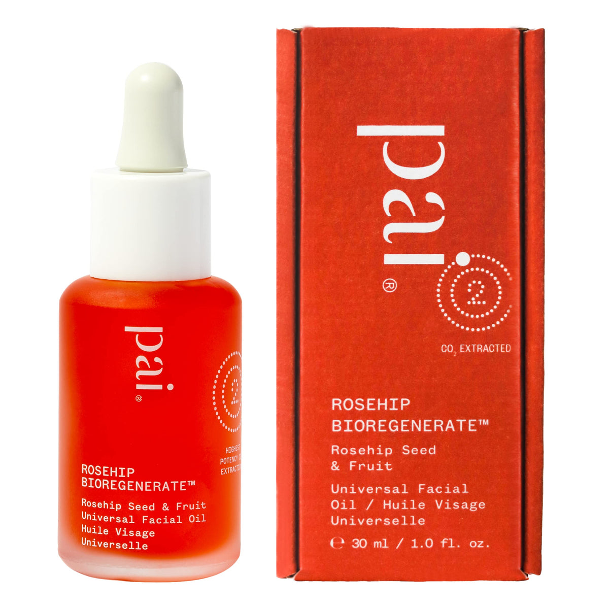 Pai Skincare Rosehip BioRegenerate oil bottle for universal skin nourishment