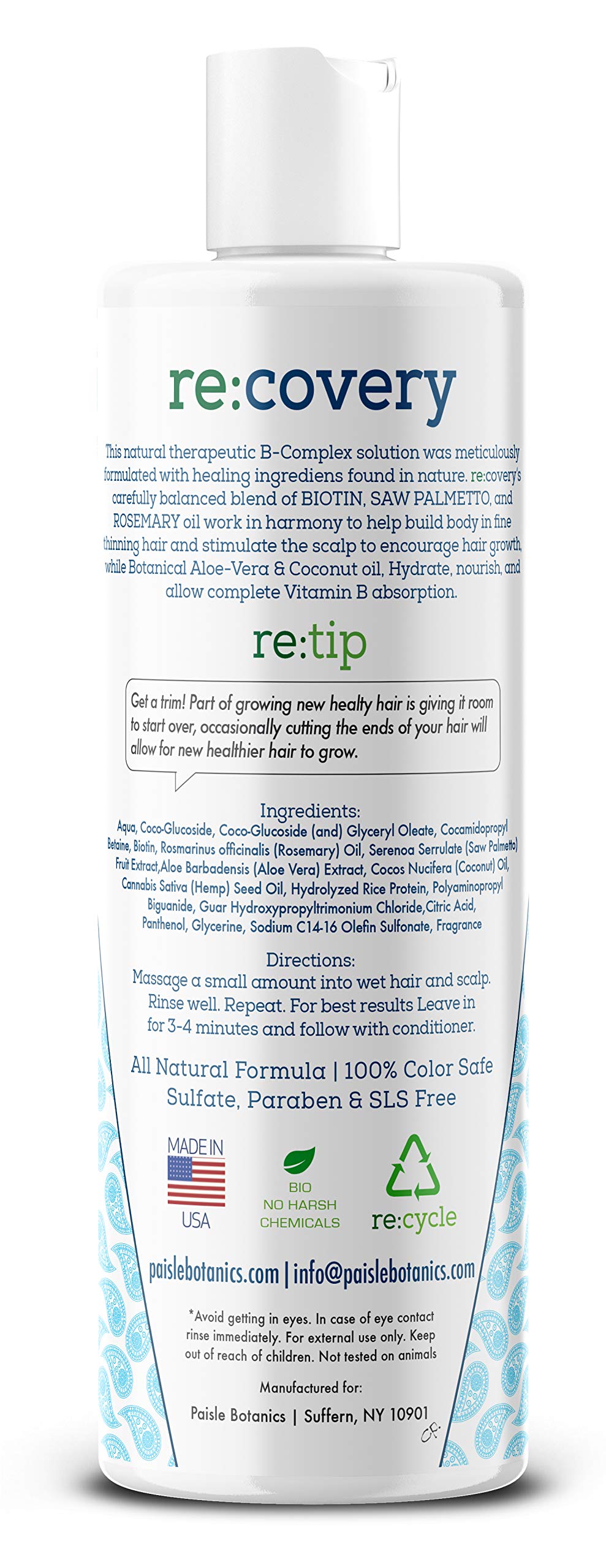 Paisle Botanics Biotin Conditioner texture on hair for smooth strands