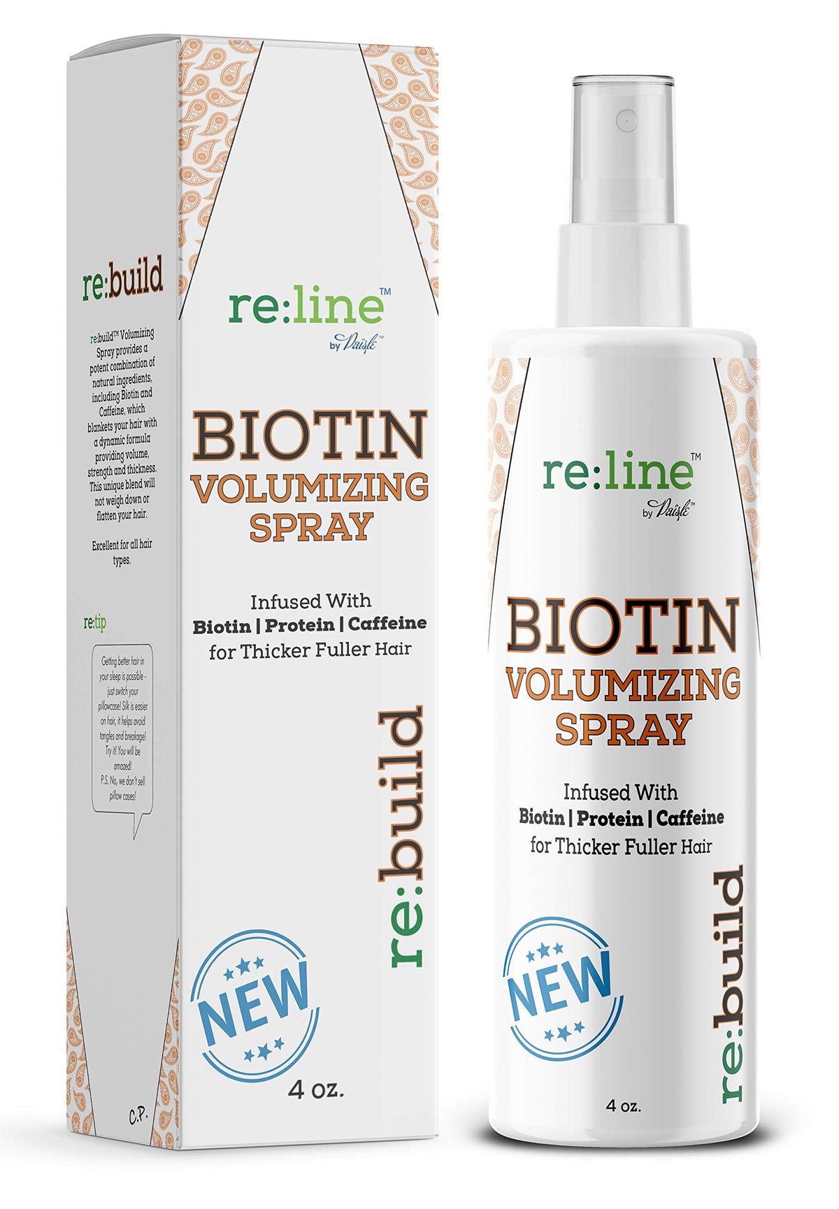 Paisle Botanics Biotin Volumizing Spray, bote: volumen inmediato para cabello fino.