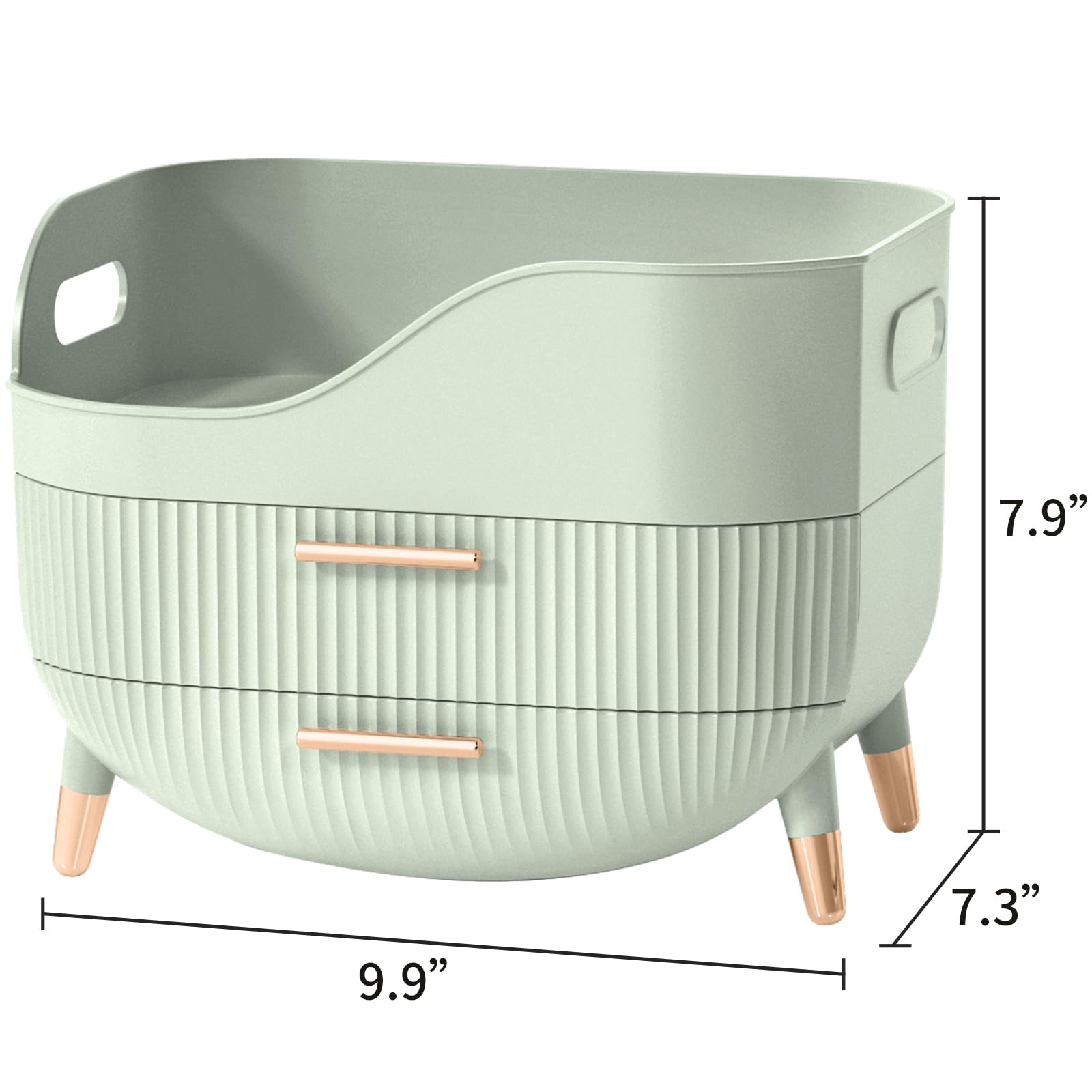 Pajiriona cosmetic storage with drawer handle enables quick item retrieval.