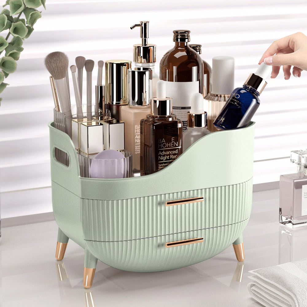 Pajiriona portable, nonslip base keeps the vanity stable.