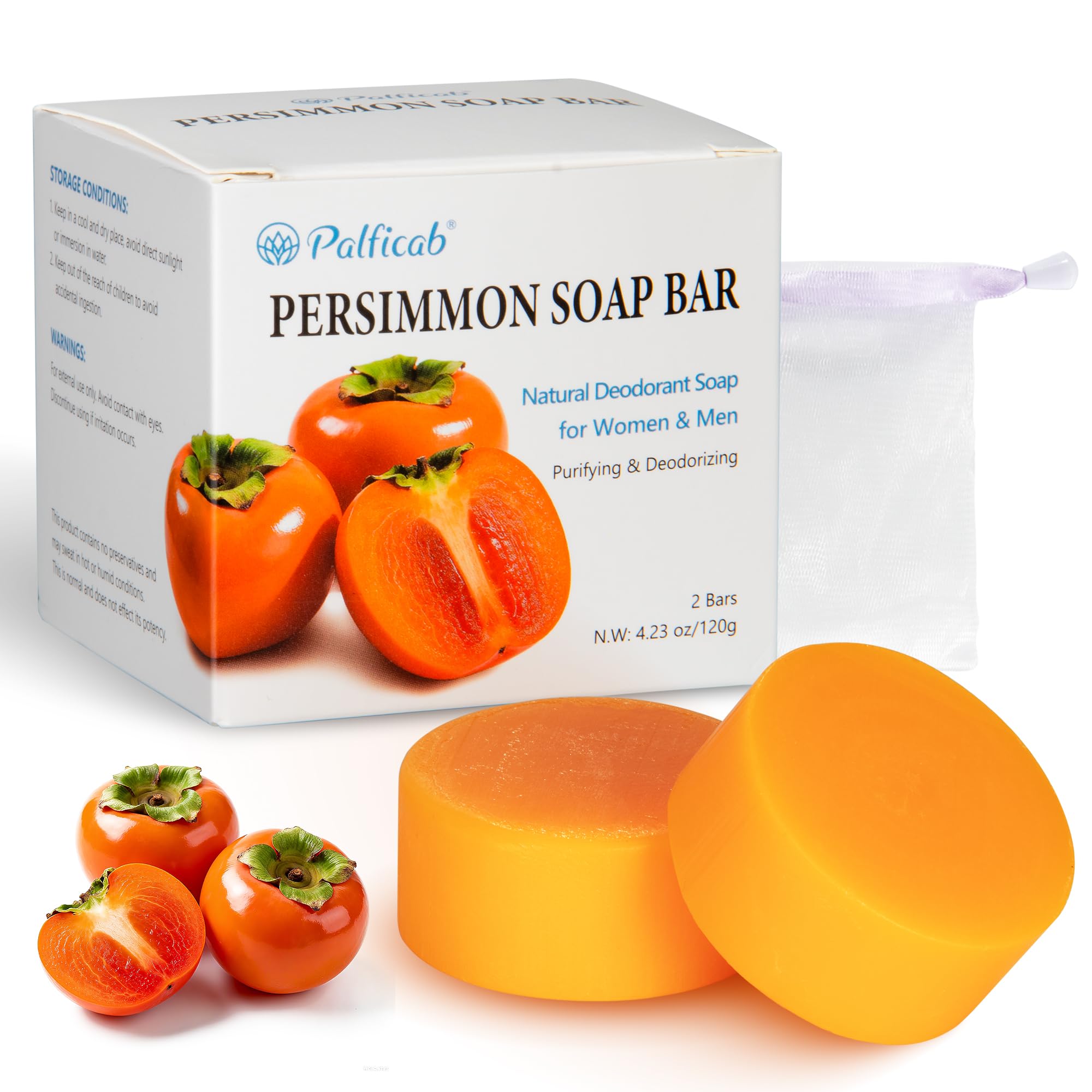 Palficab persimón barra redonda: limpieza profunda y frescura duradera.