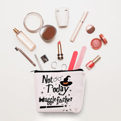 Paliboiu Magic Wizard makeup bag open zipper reveals organized storage for cosmetics.