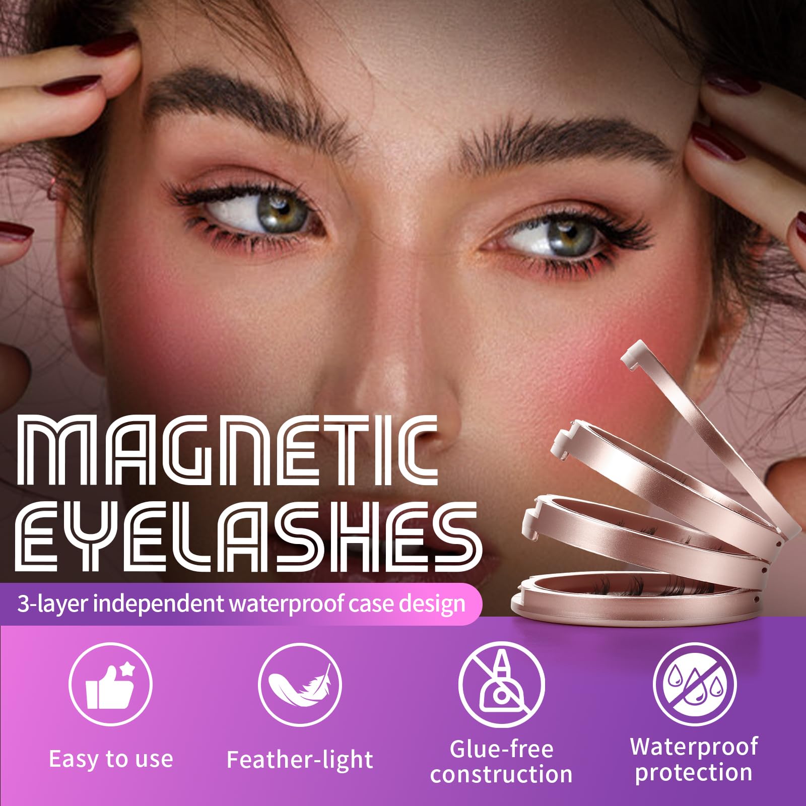 Palimainy fluffy-style magnetic lashes for voluminous eye look