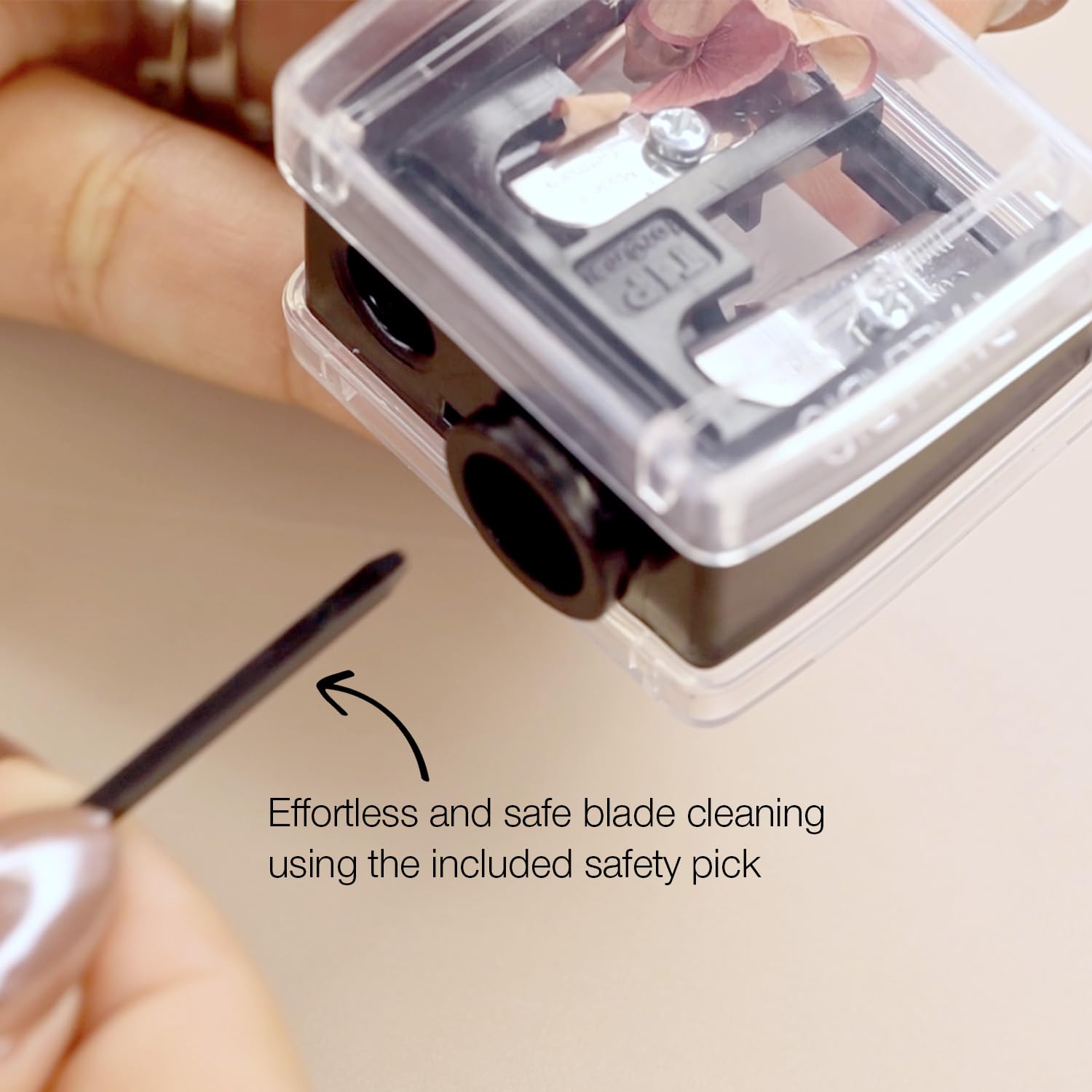 Palladio sharpener with cover removed on a clean surface