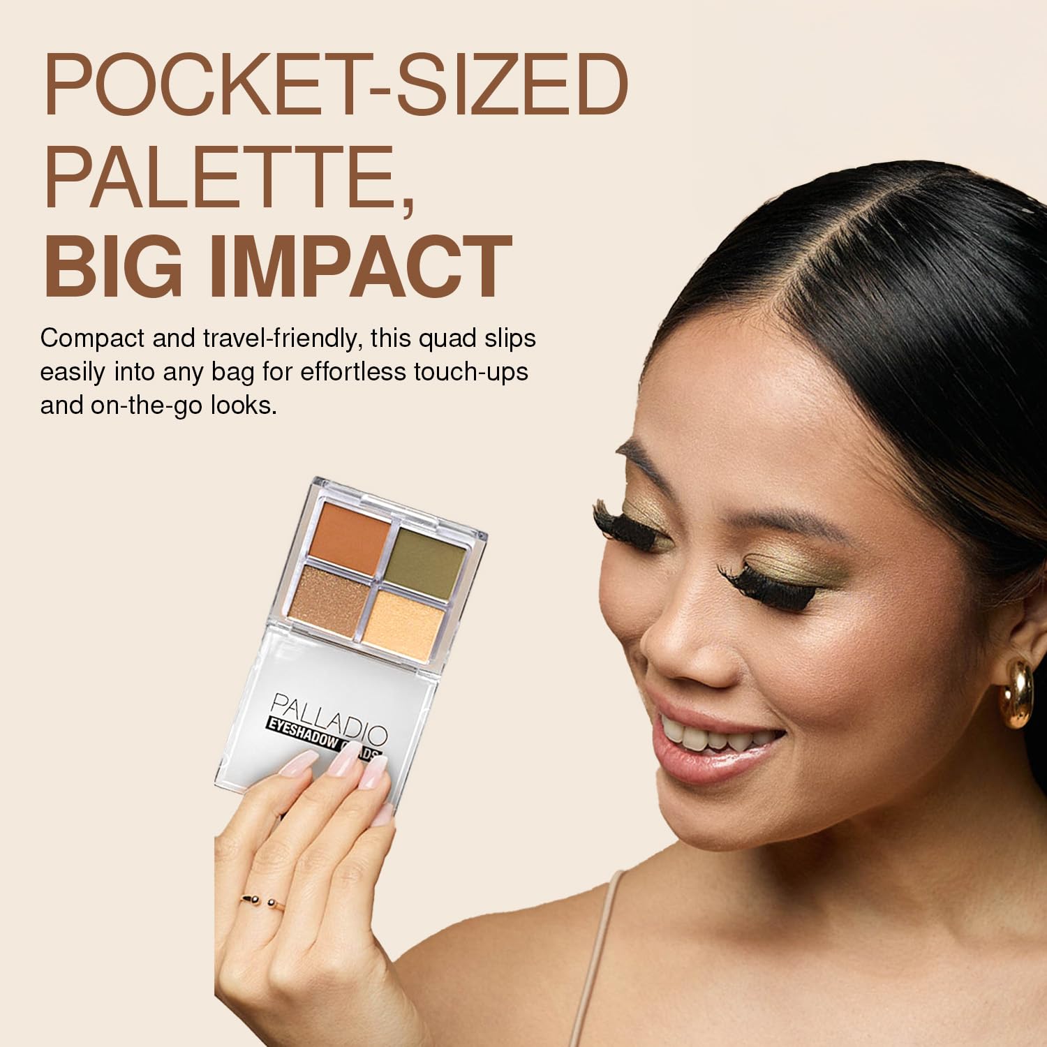 Palladio Eyeshadow Quad: textura cremosa desliza fácilmente.
