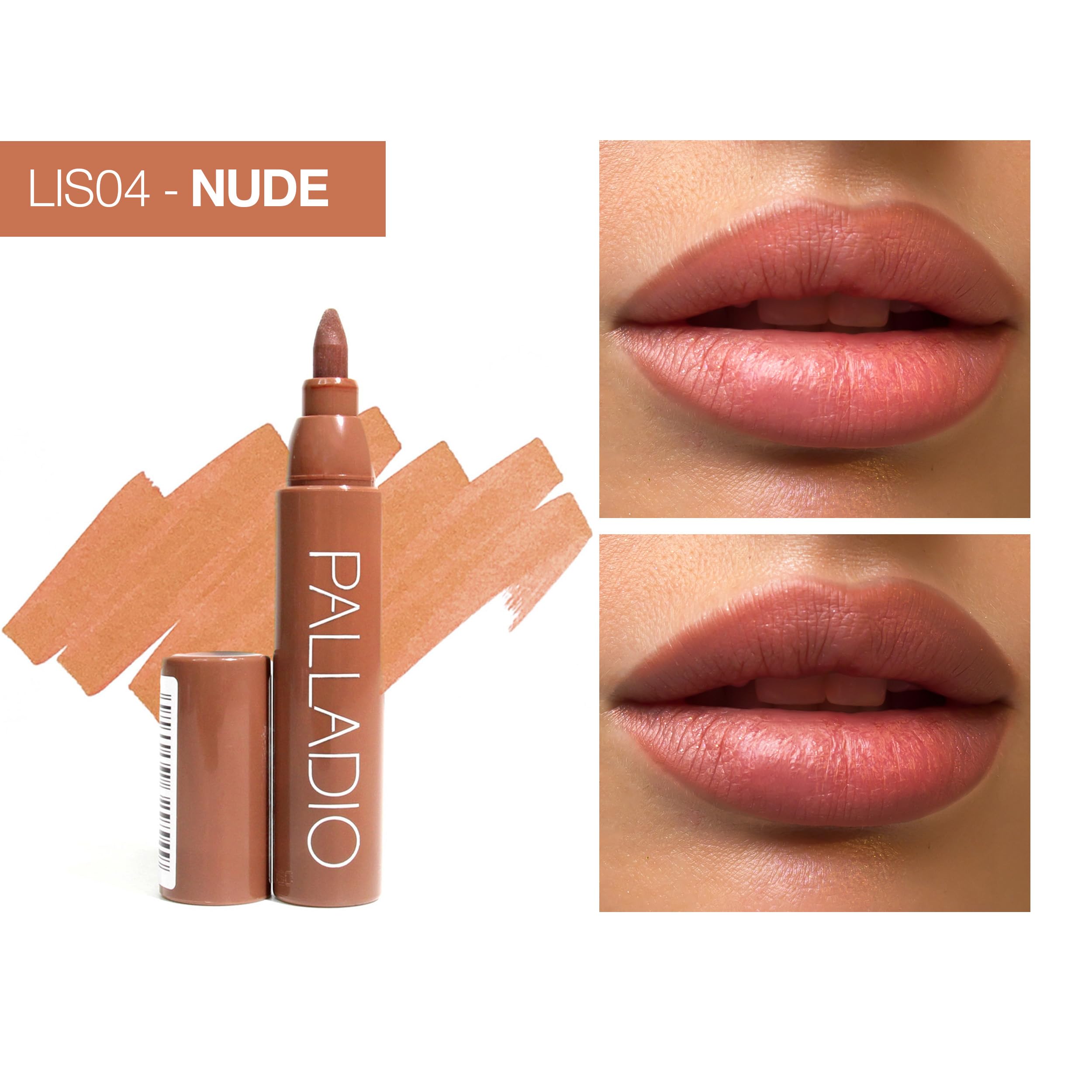 Cobertura intensa de Palladio Lip Stain en una pasada.