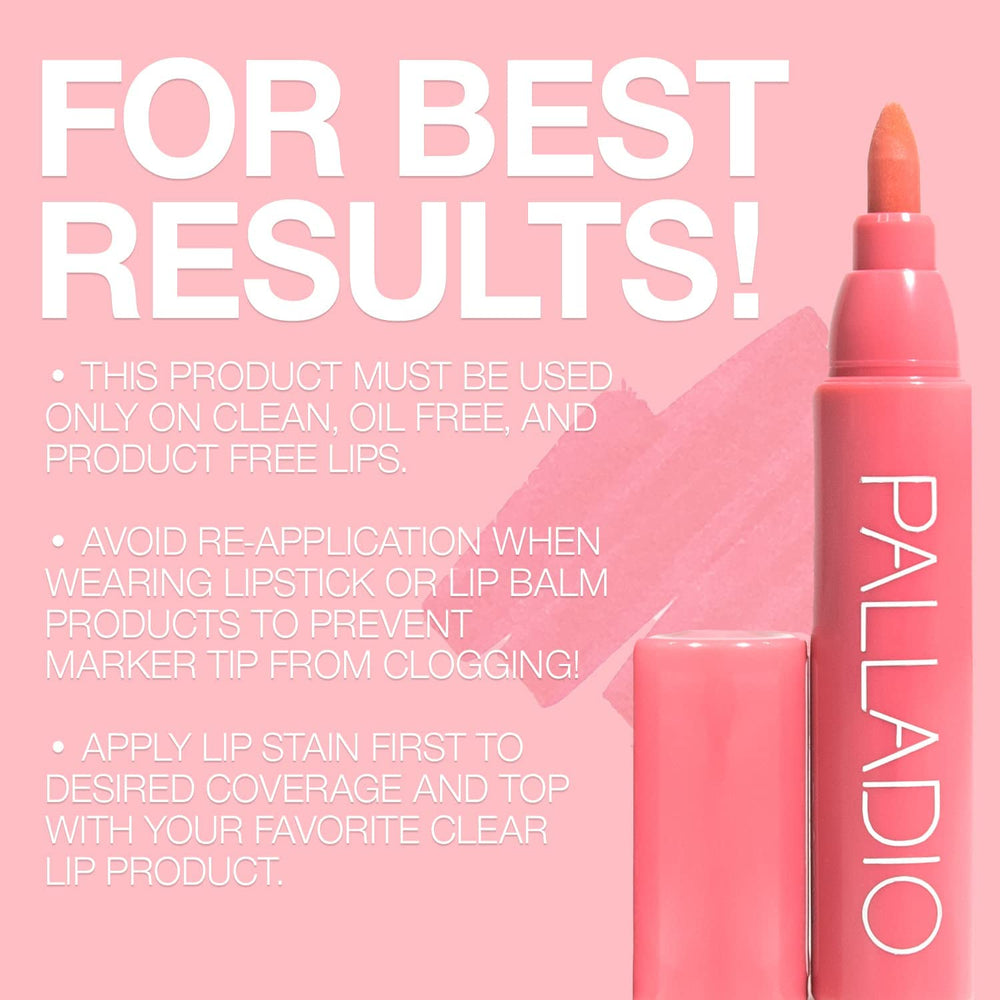 Palladio Lip Stain Rosa: fórmula resistente al agua
