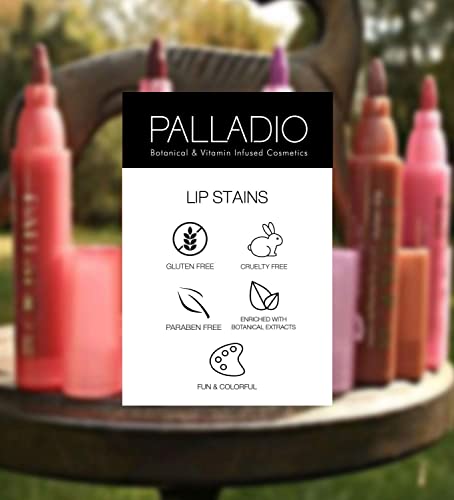 Palladio Lip Stain Rosa: fórmula limpia sin parabenos ni crueldad