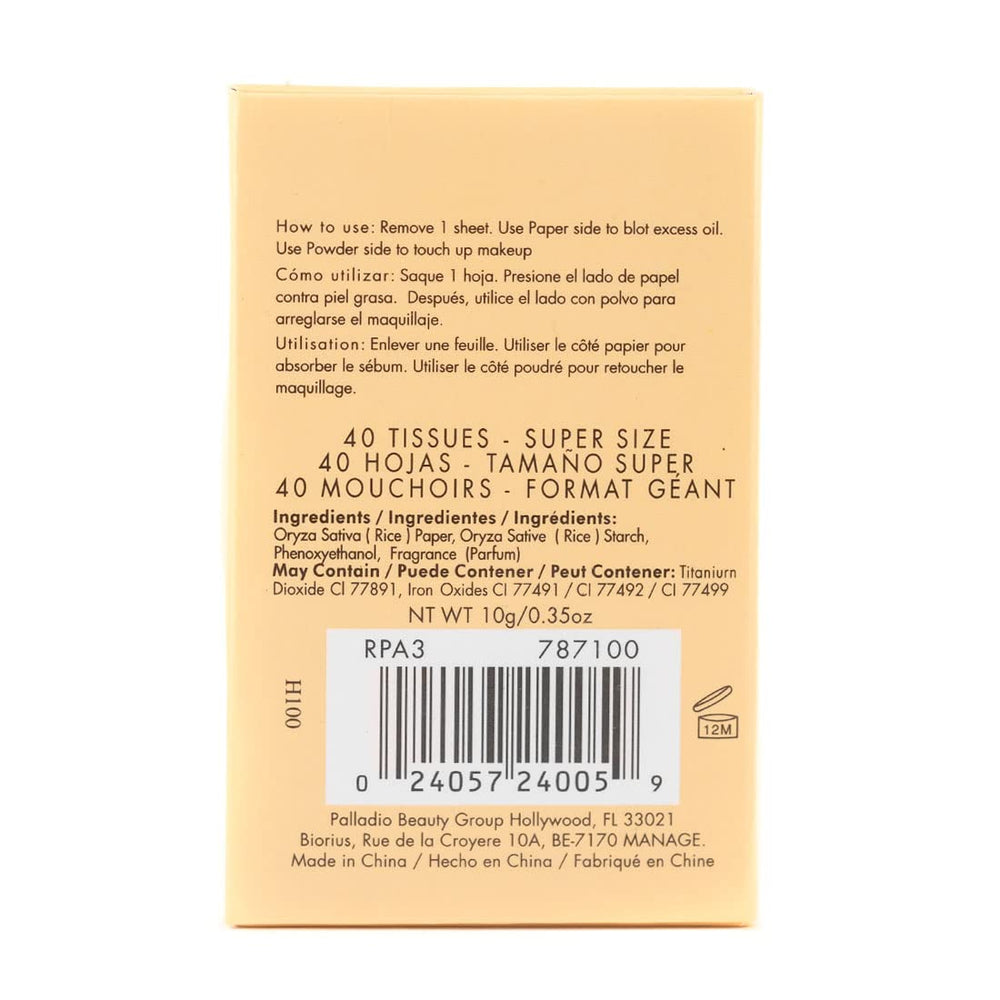 Palladio oil-absorbing sheets are skin-friendly and paraben-free.