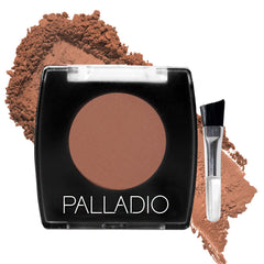 Polvo para cejas Palladio en compacto con aplicador para definición suave diaria.