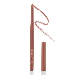 Palladio retractable lip liner Nearly Nude swatch for precise definition and smooth application.