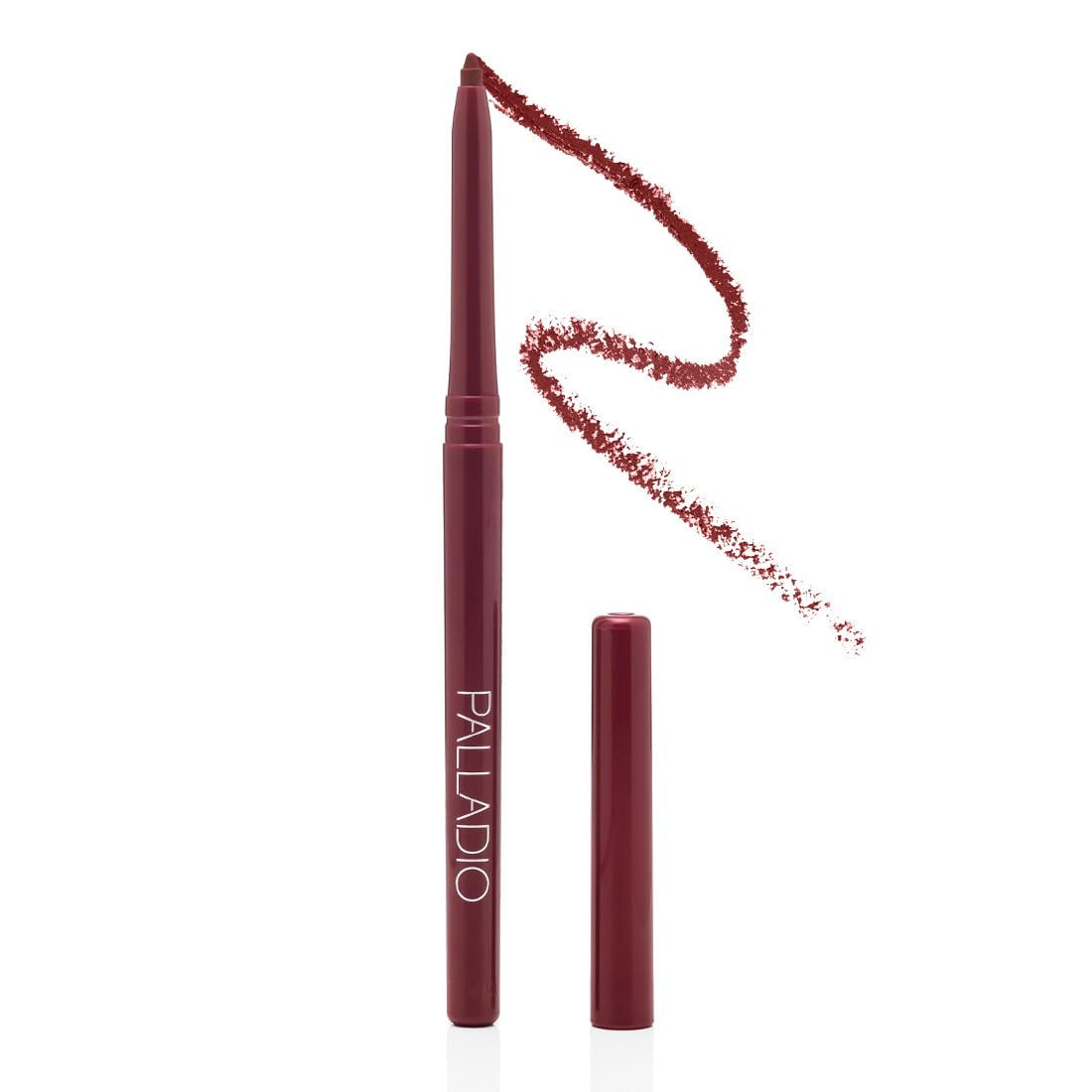 Palladio retractable waterproof lip liner Raisin swatch for precise definition