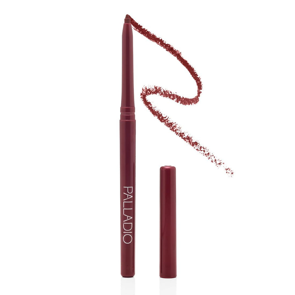 Palladio retractable waterproof lip liner Raisin swatch for precise definition