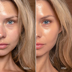 Palladio Skin Tint aplicación con brocha, piel uniforme y natural.