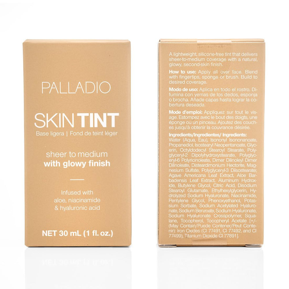 Palladio Skin Tint envase práctico para aplicación rápida.