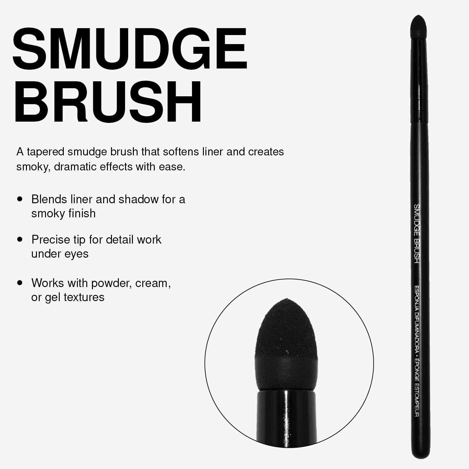 Palladio Smudge Brush outer corner blend for soft, sultry edges.