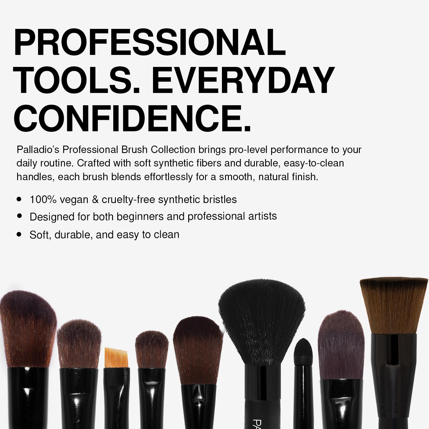 Palladio Smudge Brush close-up of synthetic sponge for clean, vegan performance.