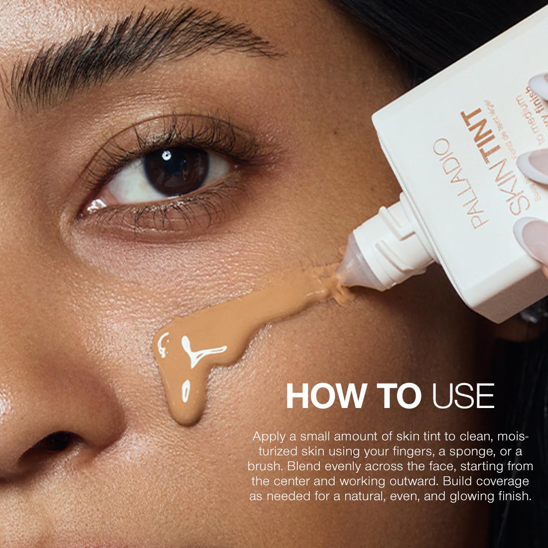 Palladio Skin Tint, hidratación-ligera, mantiene la piel cómoda durante el día.