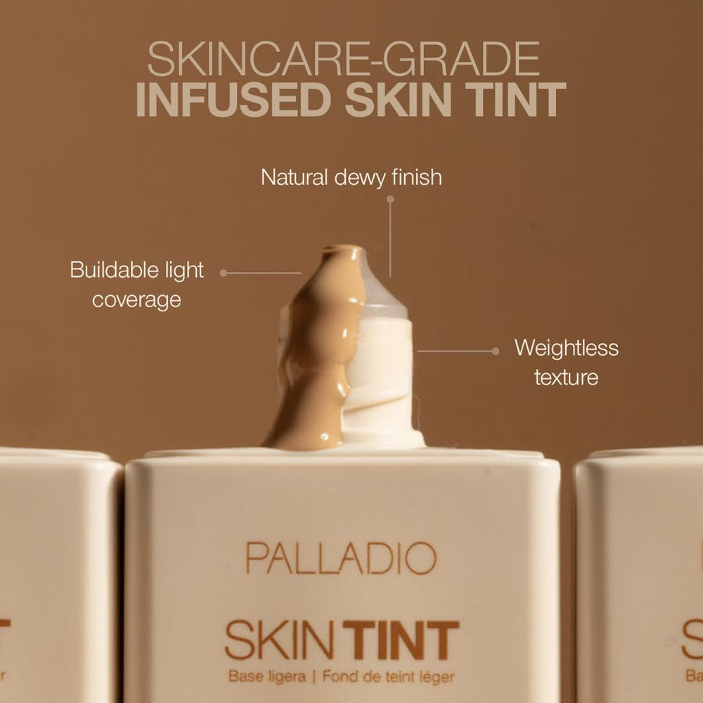Palladio Skin Tint, textura-sutil, cobertura suave para look diario.