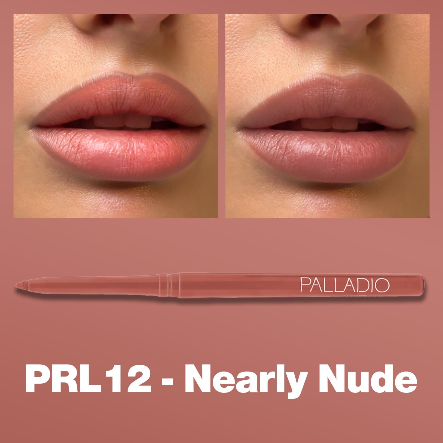 Palladio lip liner twist-up design eliminates sharpener; quick, clean definition on the go.