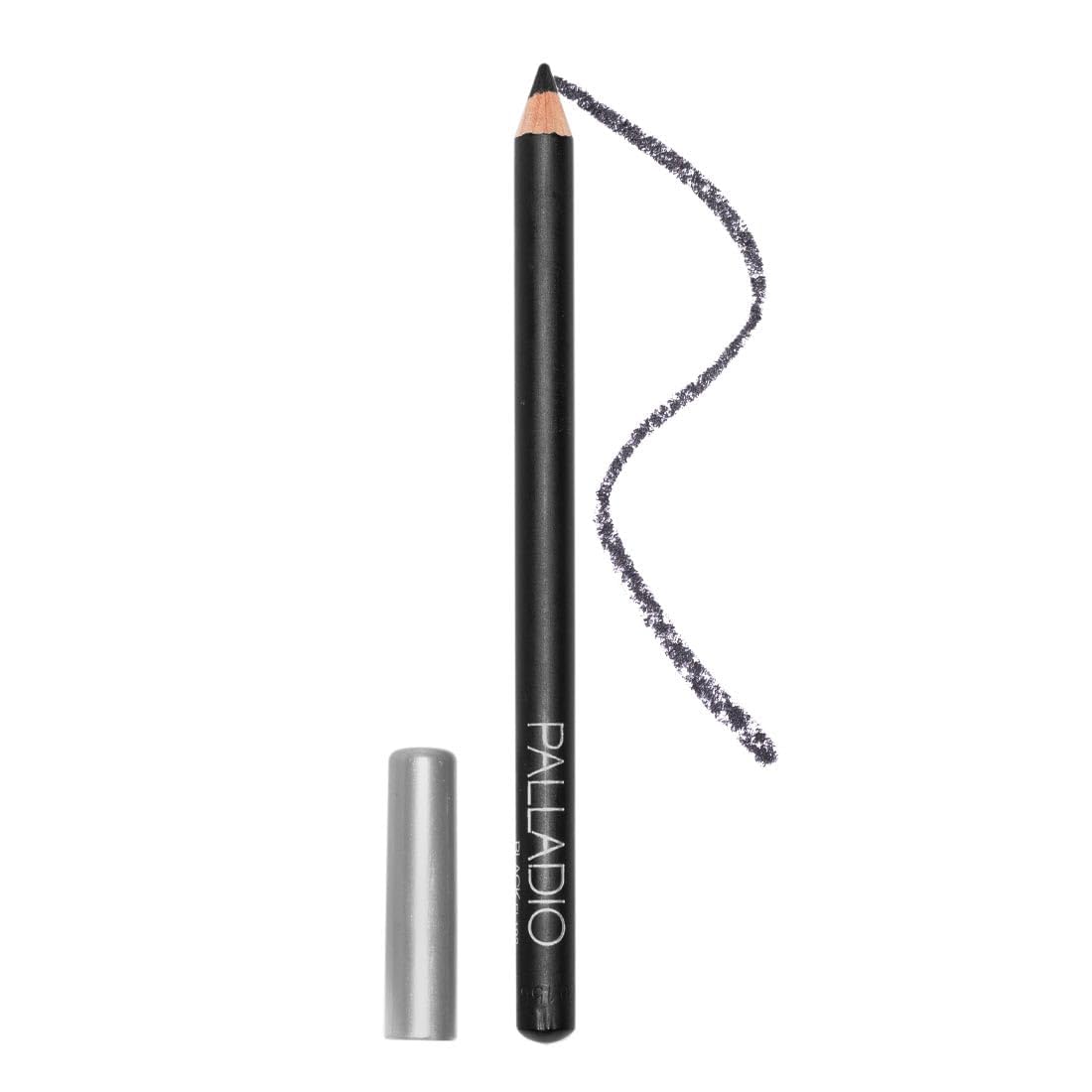 Palladio wooden eyeliner pencil close-up reveals rich pigment for precise outlining.