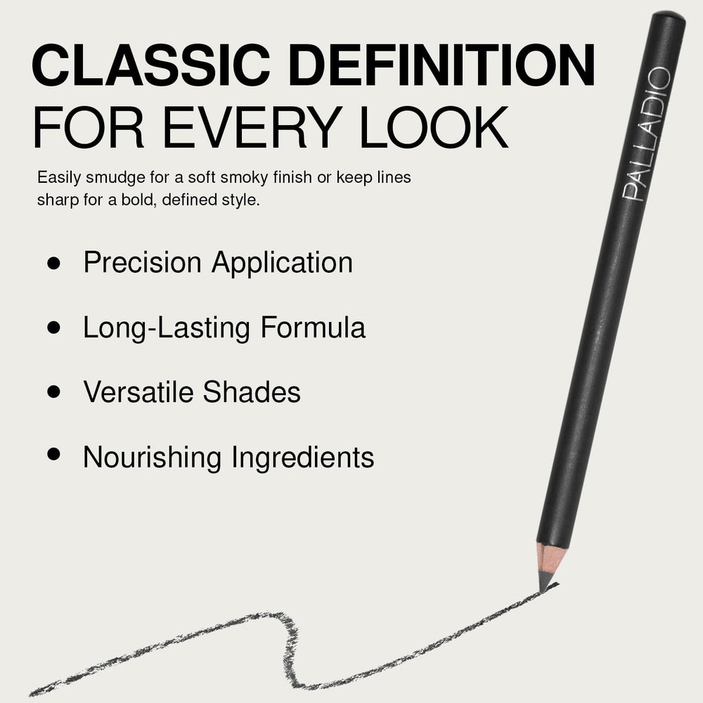 Cruelty-free Palladio pencil with beeswax for smooth application.