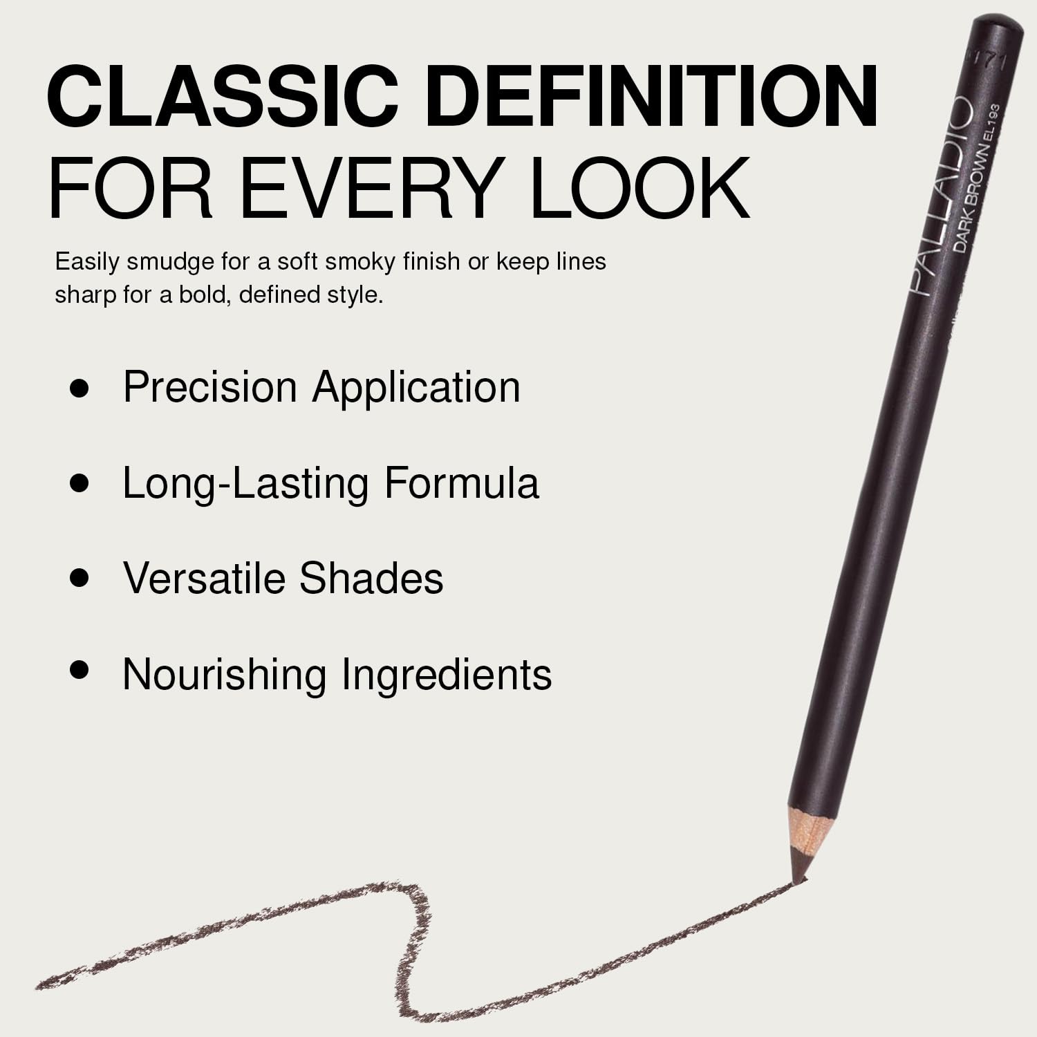 Palladio Wooden Eyeliner Pencil inner corner use illustrates tight-liner potential.