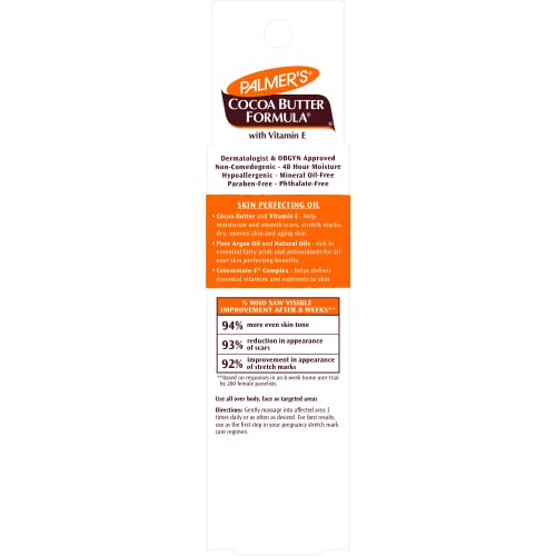 Palmer's Aceite de Terapia para Piel, textura sedosa al contacto con la piel.