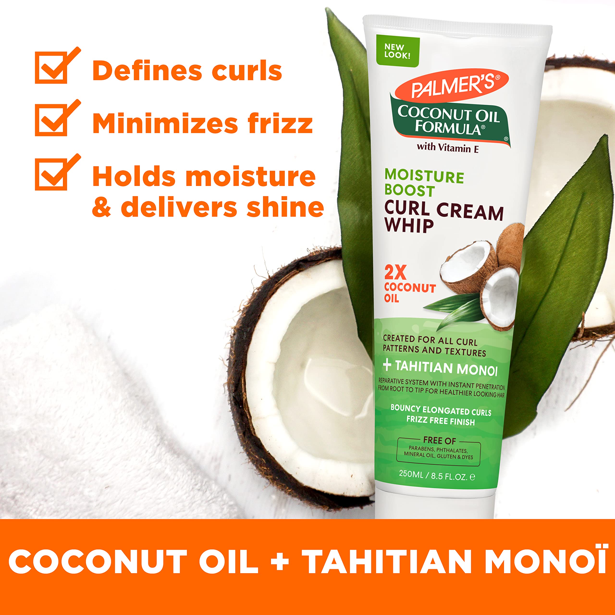 Palmer's Curl Whip applies a non-sticky gel for flexible, long-lasting hold.