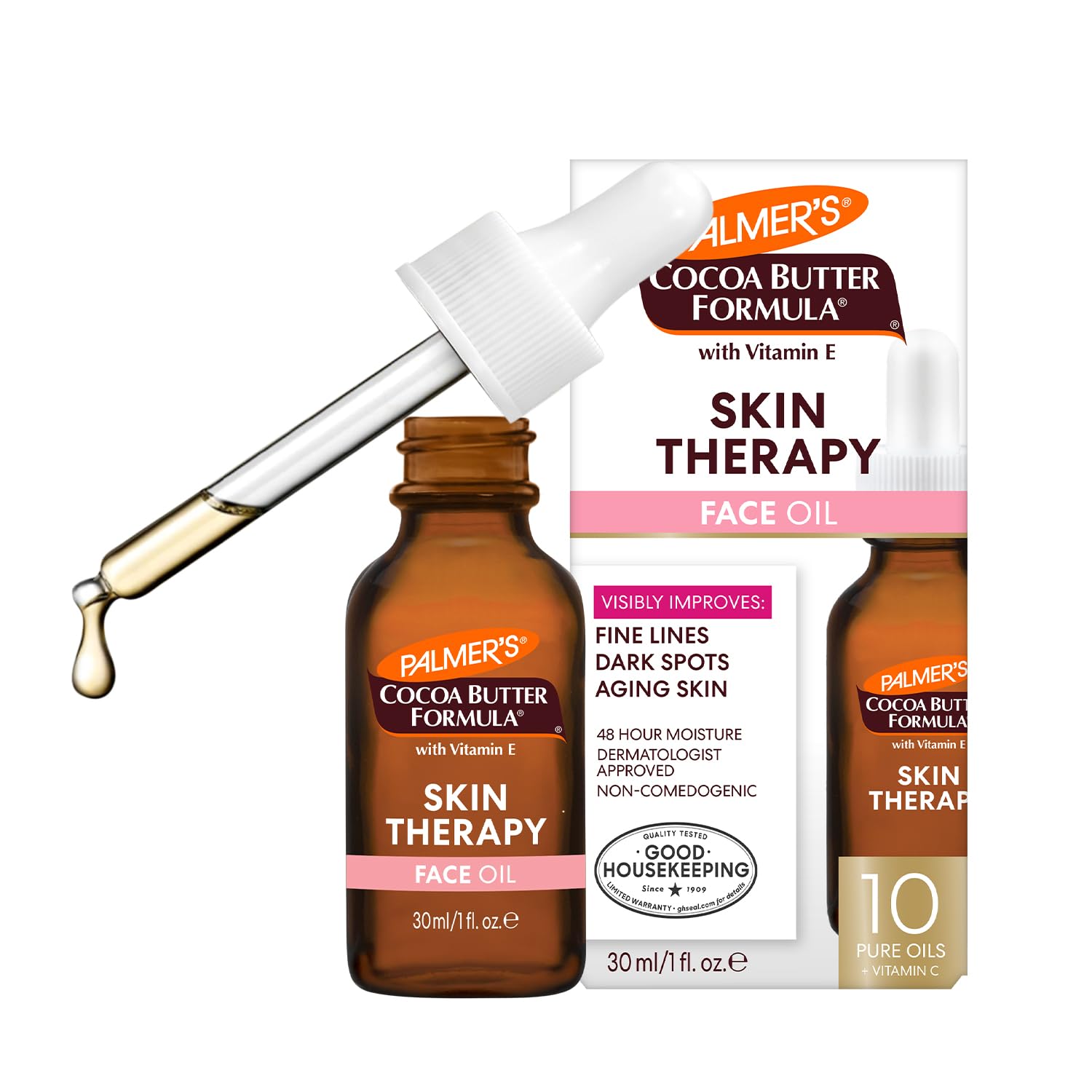 Palmer's Skin Therapy Face Oil bottle close-up for nourished, radiant skin