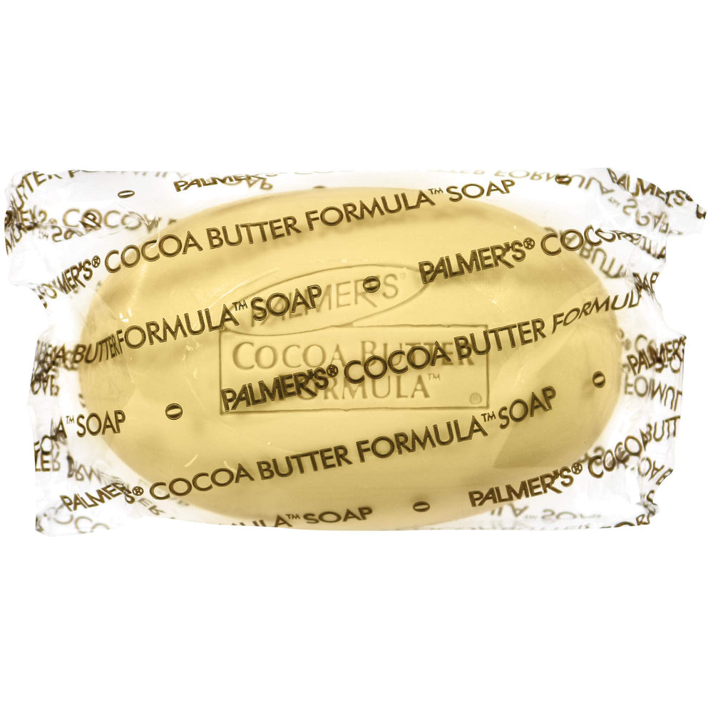 Palmer's cocoa butter formula soap face body use shown for daily softness