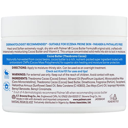 Palmer's Cocoa Butter Solid Balm application closeup shows smooth, quick absorption.