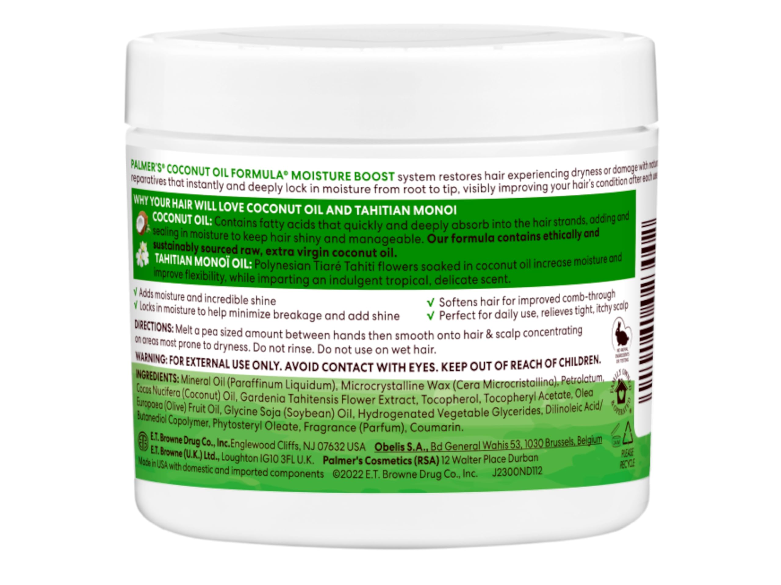 Palmer's Coconut Oil Moisture Gro on hair texture with natural shine.
