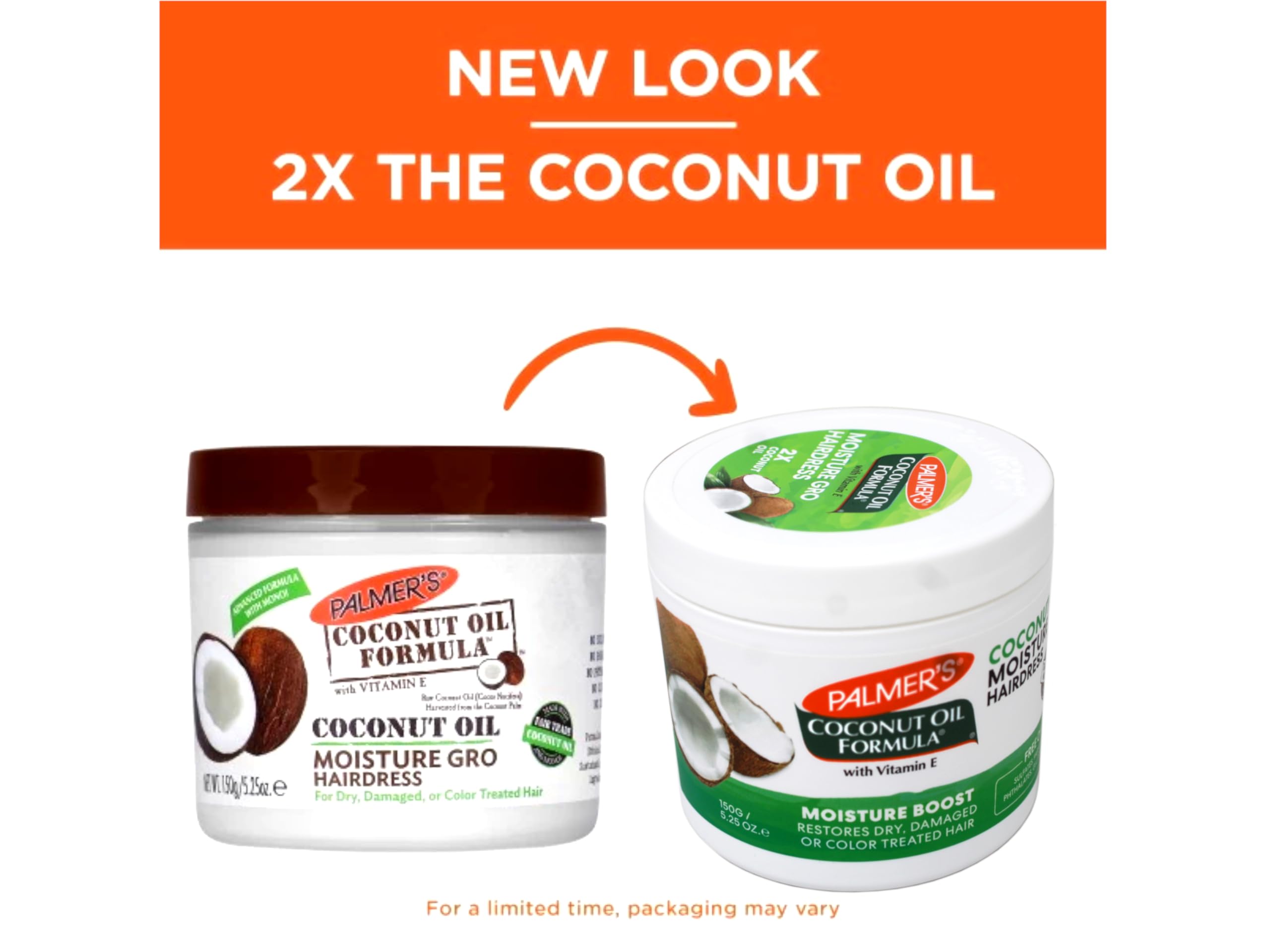 Palmer's Coconut Oil Moisture Gro product shot emphasizing moisture boost.