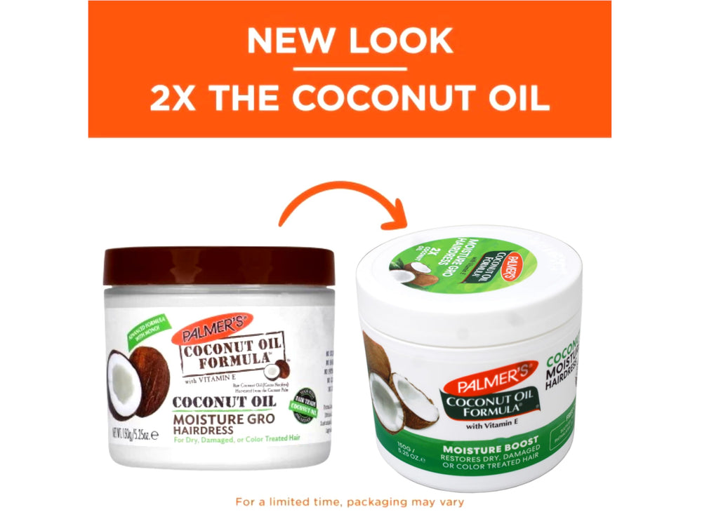 Palmer's Coconut Oil Moisture Gro product shot emphasizing moisture boost.