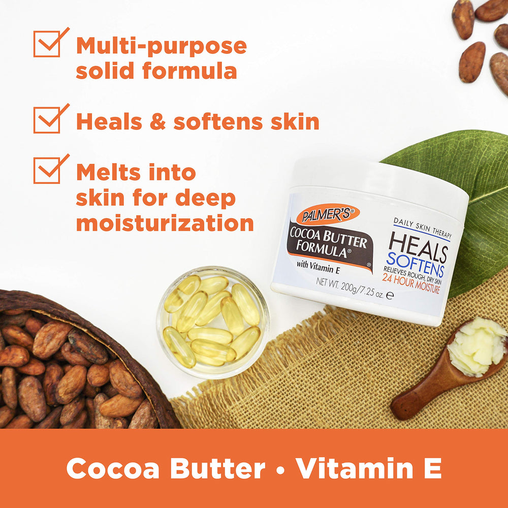 Palmer's Daily Skin Therapy solid balm texture highlights rich, moisturizing consistency.