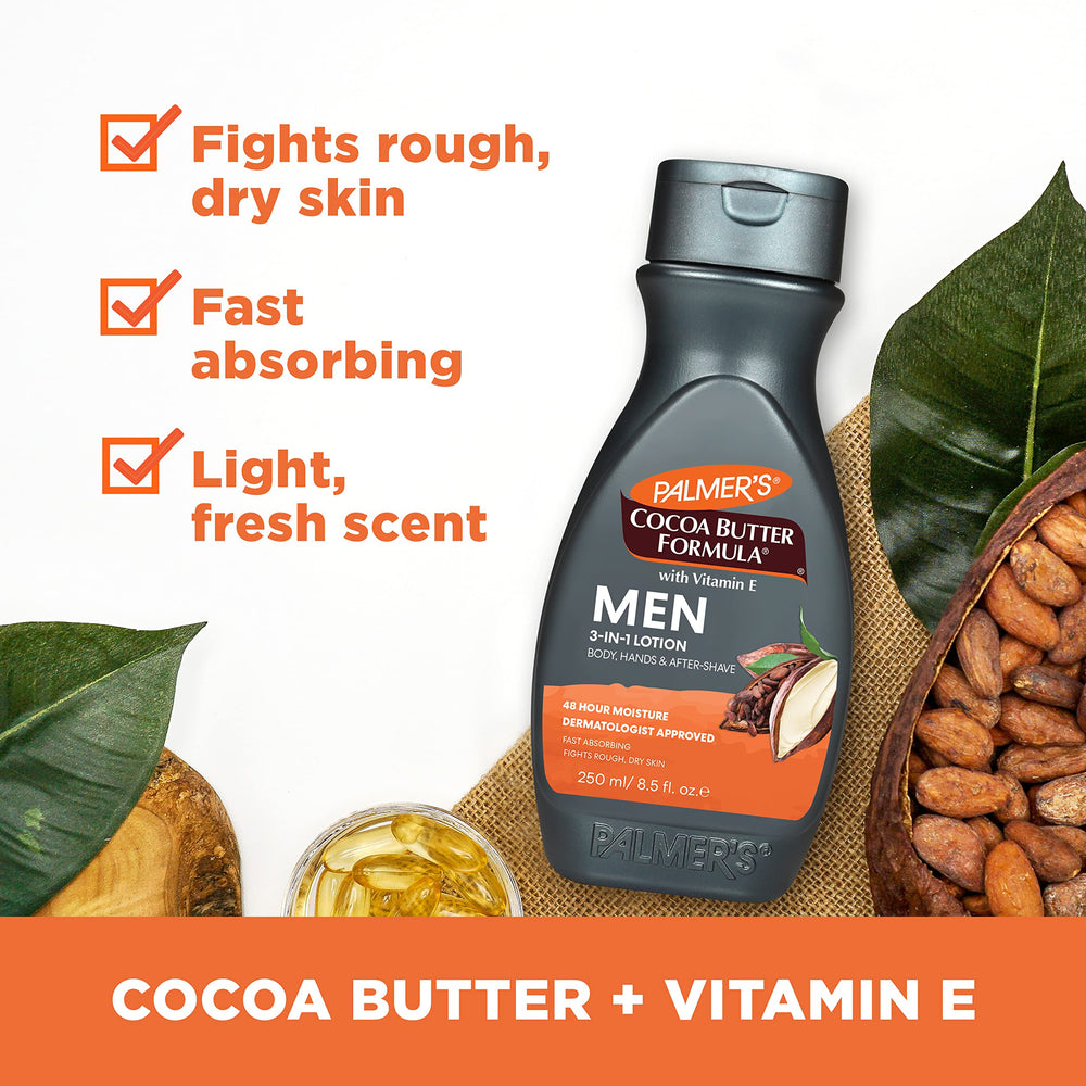 Palmer's 3in1 forearm swatch reveals 24-hour hydration potential from cocoa butter and vitamin E.