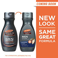 Palmer's mens 3in1 texture closeup highlights rich cocoa butter for smooth, non-greasy skin.