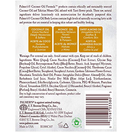 Palmer's Ingredientes sostenibles: mantecas y aceite de coco