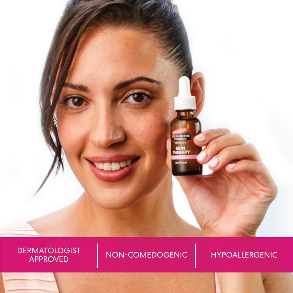 Palmer's Skin Therapy Oil texture on skin shows lightweight finish