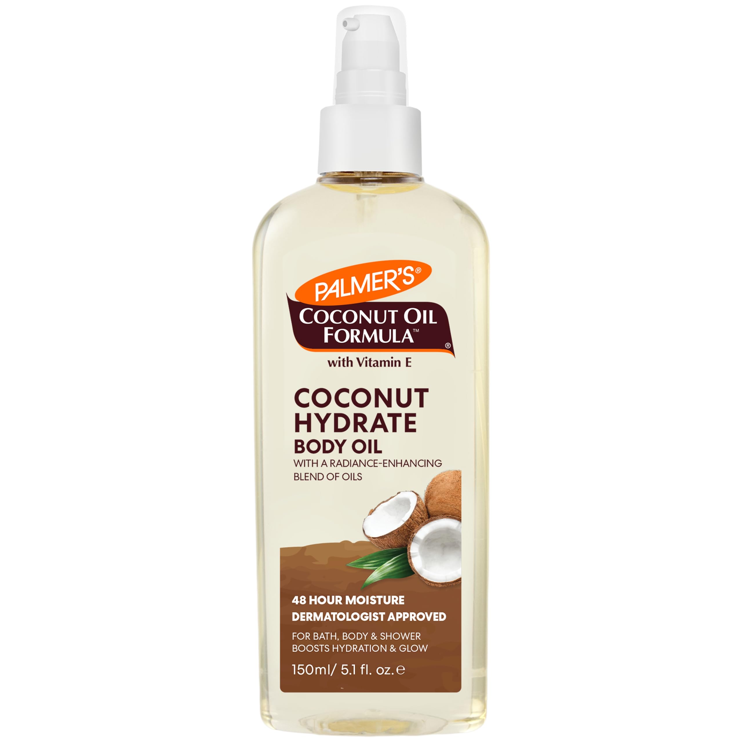Palmer's Aceite Corporal Coco Fórmula en botella spray para hidratación diaria sin grasa.
