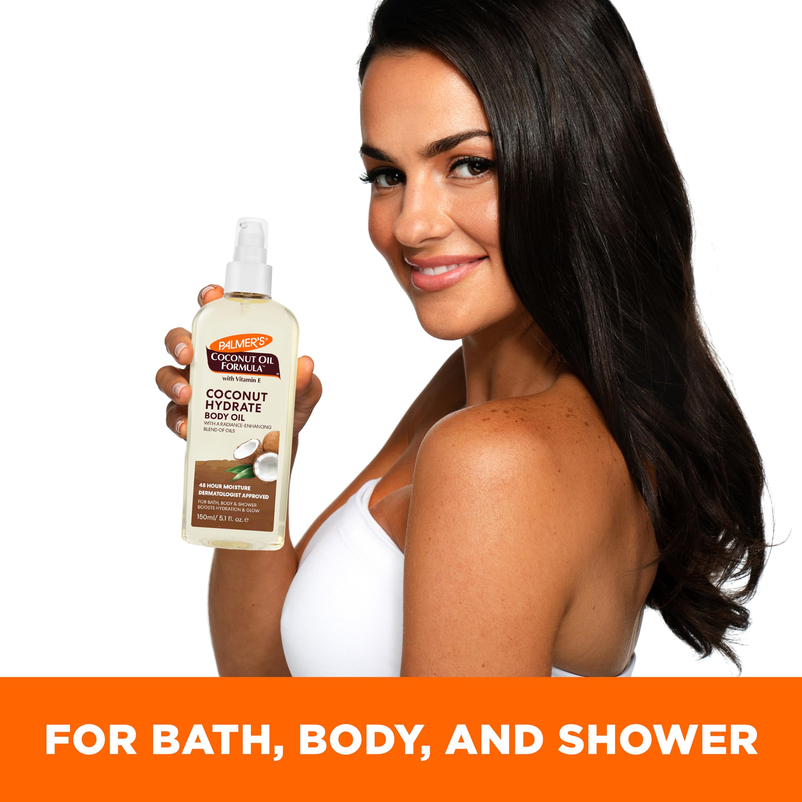 Palmer's Aceite Coco Fórmula con fragancia suave para uso diario.