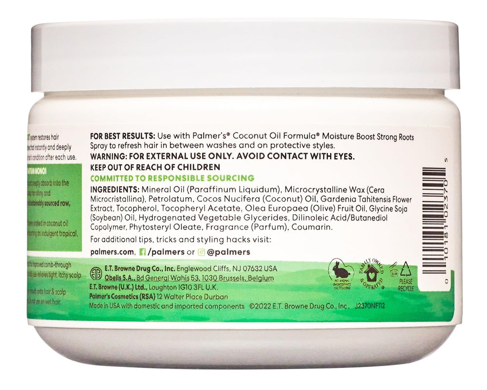 Palmer’s Aceite de Coco Formula Moisture Gro, aplicación suave, ayuda a desenredar y a calmar el cuero cabelludo.