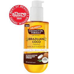 Palmer's Aceite reafirmante de coco brasileño, textura sedosa que se extiende fácilmente.