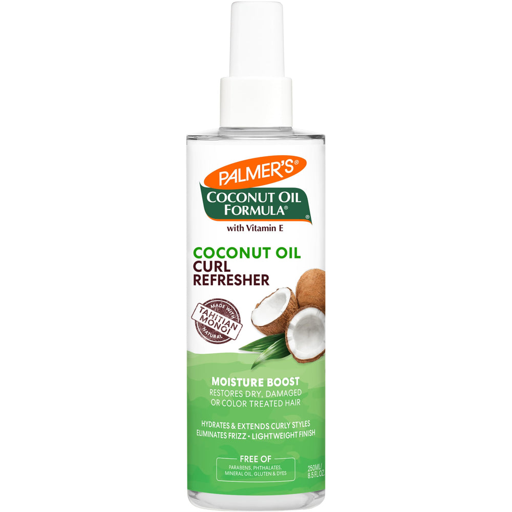 Palmer's botella de Coco Aceite, enfoque en botella, hidrata rizos.