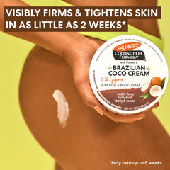 Palmer's Coco Cream aplicada en el cuerpo para cuidado diario.