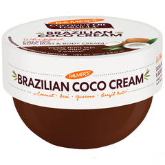 Palmer's Coco Cream brasileña en frasco con hidratación profunda para la piel.