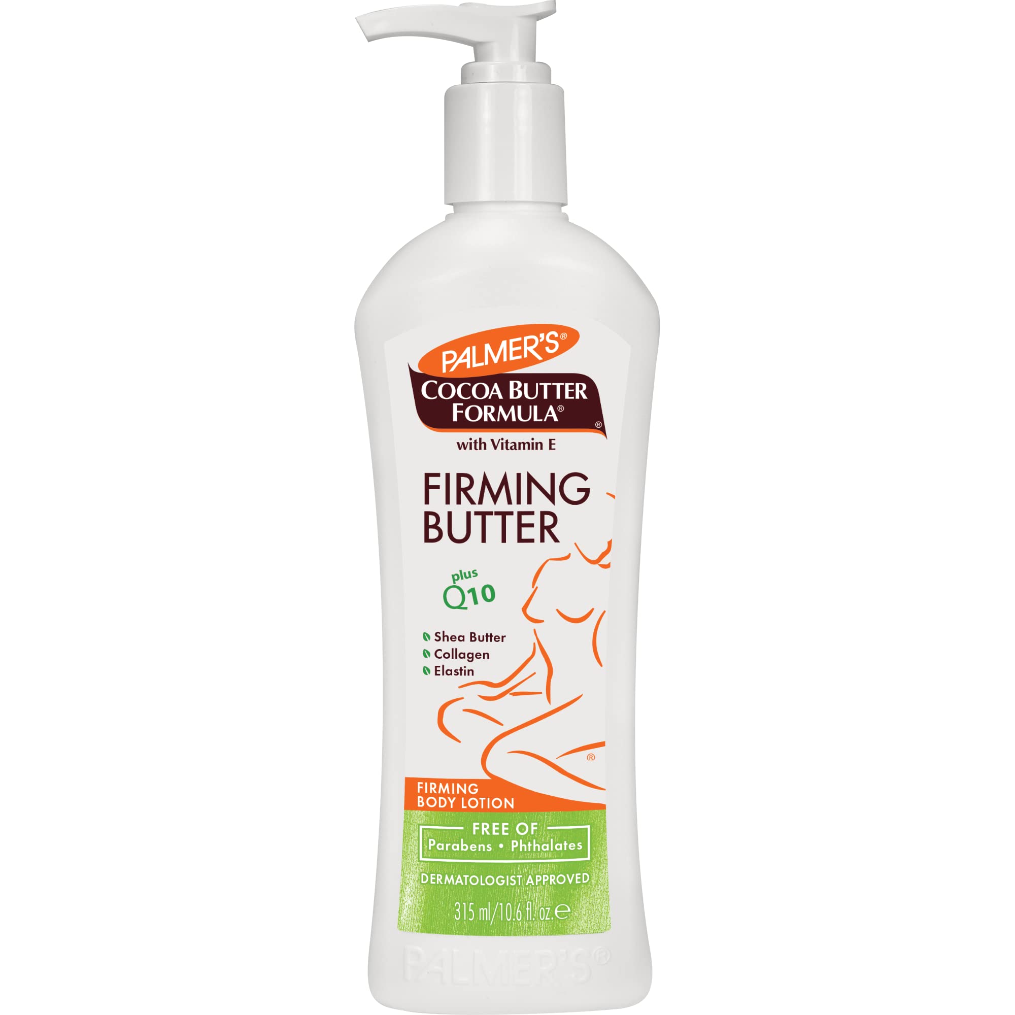 Palmer's Cocoa Butter Firming Lotion packaging shown for postpartum skincare.